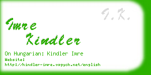 imre kindler business card